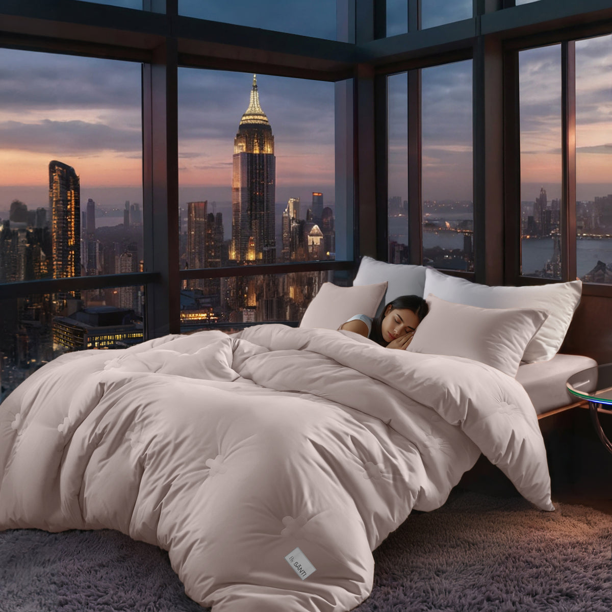 The FLORÉ Oversized Eucalyptus Cooling Comforter Set