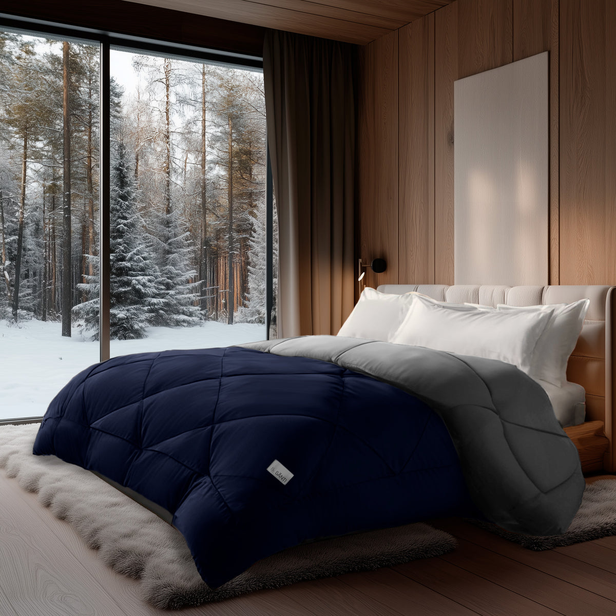 Soft plush eucalyptus comforter for year-round comfort