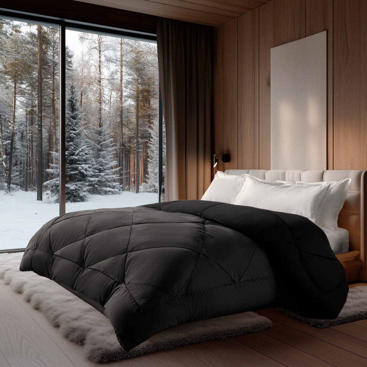 Premium oversized comforter set with silky texture