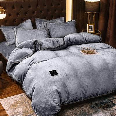 Premium Velos Complete velvet comforter set in luxury bedroom